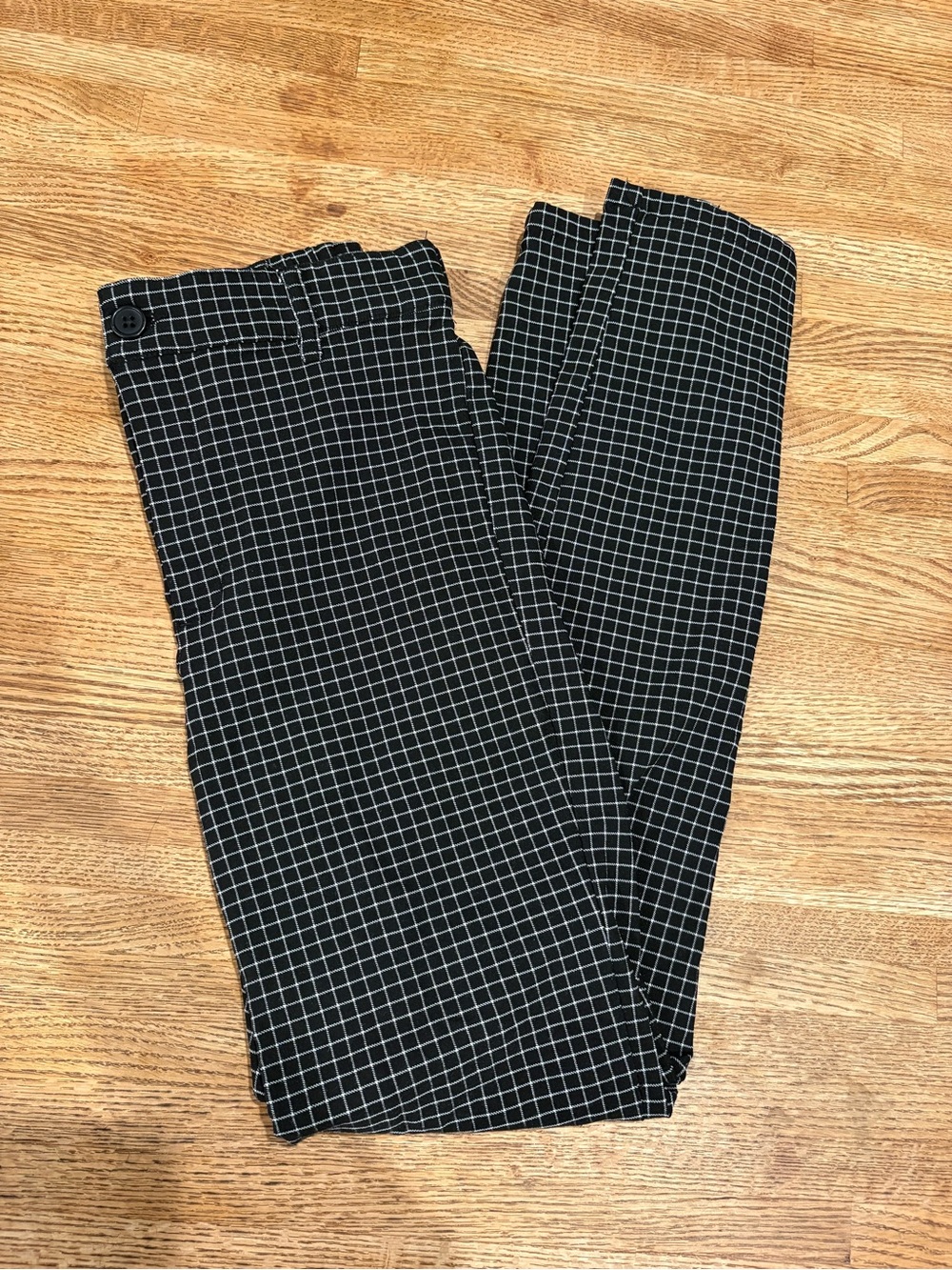 Garage Black Chinos with White Windowpane Check